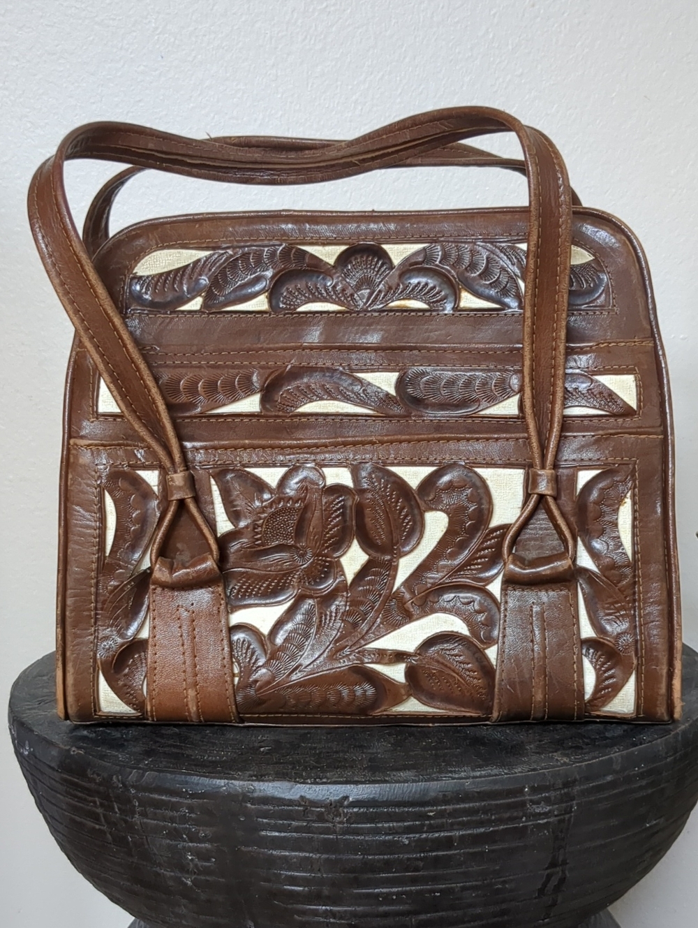 Vintage Tooled Leather Bag